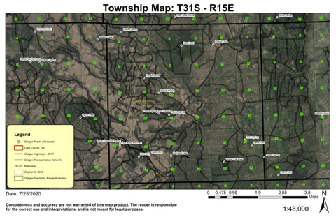 Pole Butte T315S R1E Township Map Preview 1