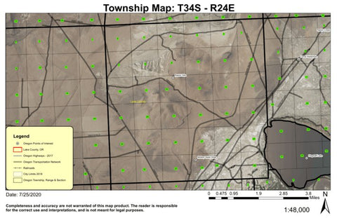 Rabbit Hills T34S R24E Township Map Preview 1
