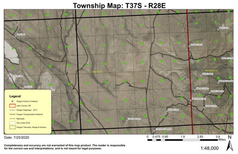 Lone Grave Butte T37S R28E Township Map Preview 1