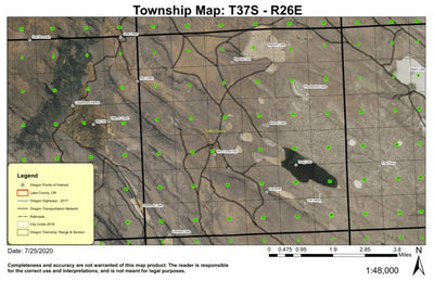 Long Lake T37S R26E Township Map Preview 1