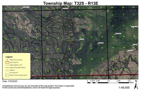 Long Creek T32S R13E Township Map Preview 1