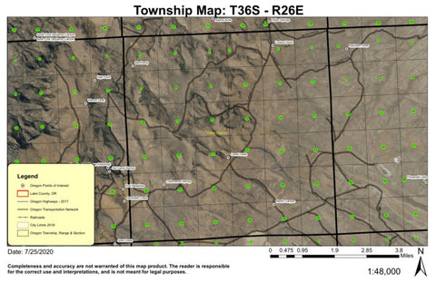 Martin Canyon T36S R26E Township Map Preview 1