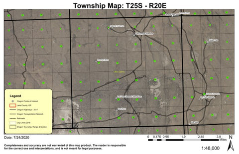 Midnight Butte T25S R20E South Township Map Preview 1