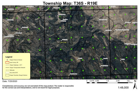 Moss Pass T36S R19E Township Map Preview 1