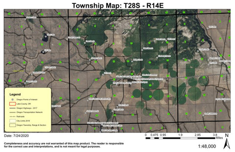 Silver Lake T28S R14E Township Map Preview 1