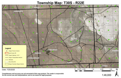 Poverty Corners Waterhole T30S R22E Township Map Preview 1