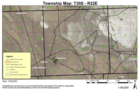 Poverty Corners Waterhole T30S R22E Township Map Preview 1