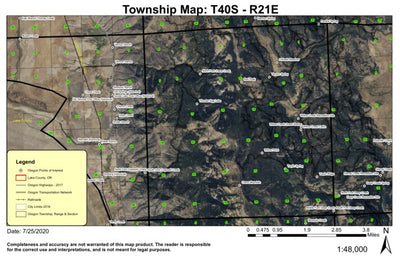 Red Peak T40S R21E South Township Map Preview 1
