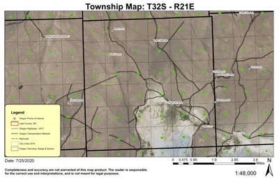 Sand Canyon T32S R21E Township Map Preview 1