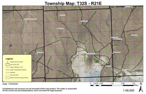 Sand Canyon T32S R21E Township Map Preview 1