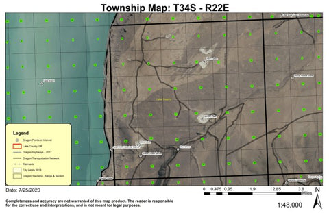 Mule Draw T34S R22E Township Map Preview 1