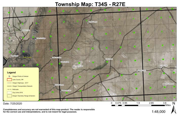 Rattlesnake Draw T34S R27E North Township Map by Super See Services ...