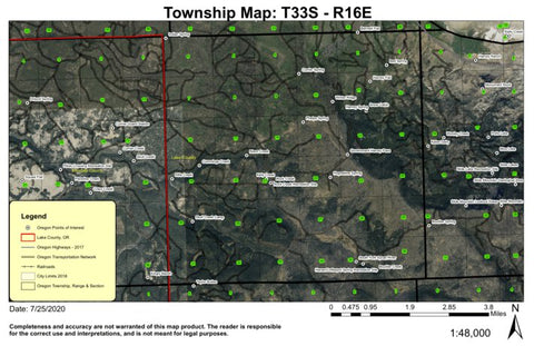 Rock Creek T33S R16E Township Map Preview 1