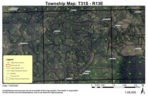 Round Butte T31S R13E Township Map Preview 1