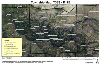 Slide Mountain T33S R17E Township Map Preview 1