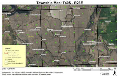 South Warner Rim T40S R23E Township Map Preview 1
