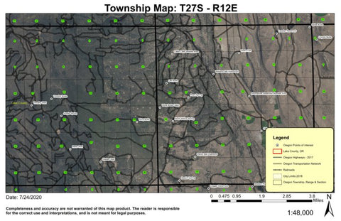 Wing Butte T27S R12E Township Map Preview 1