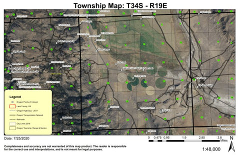 Schoolhouse Creek T34S R19E Township Map Preview 1