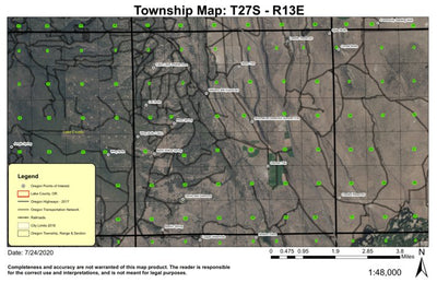 Oatman Flat T27S R13E Township Map Preview 1