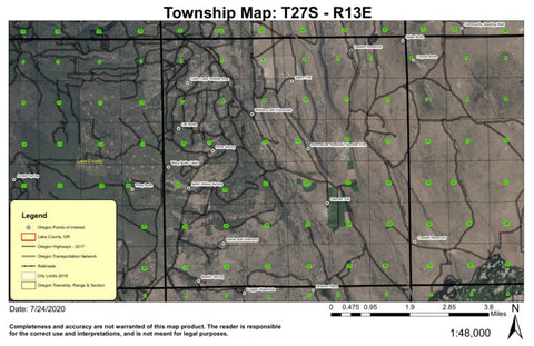 Oatman Flat T27S R13E Township Map Preview 1