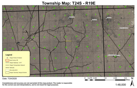Peters Butte T24S R19E Township Map Preview 1