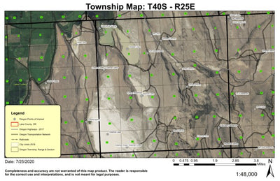 Spanish Lake T40S R25E Township Map Preview 1
