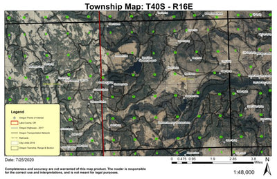 Strawberry Reservoir T40S R16E Township Map Preview 1