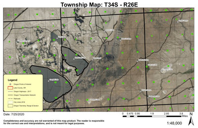 Stone Corral Lake T34S R26E Township Map Preview 1