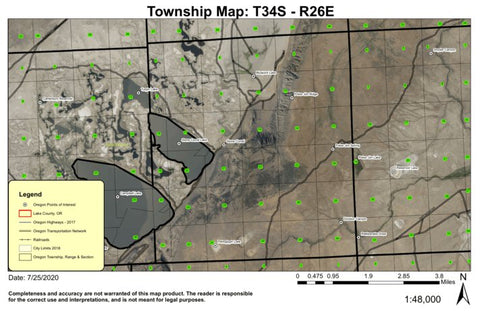 Stone Corral Lake T34S R26E Township Map Preview 1