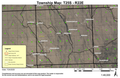 Pilot Butte T25S R22E Township Map Preview 1