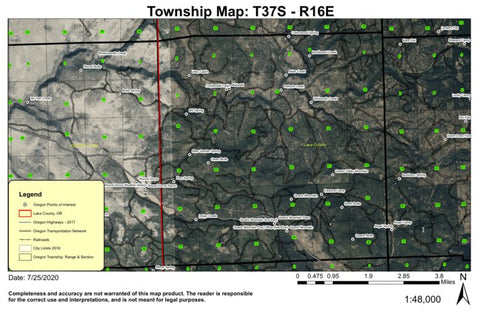 Quartz Mountain T37S R16E Township Map Preview 1