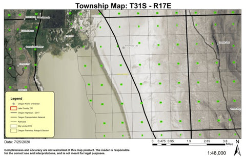 Summer Lake T31S R17E Township Map Preview 1