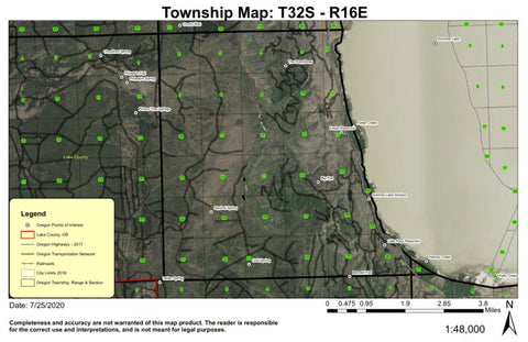 Summer Lake T32S R16E Township Map Preview 1