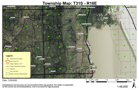 Summer Lake T31S R16E Township Map Preview 1