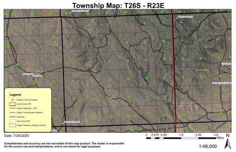 Rams Butte T26S R23E Township Map Preview 1