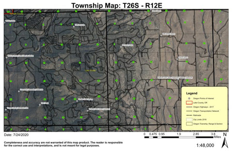 Wart Peak T26S R12E Township Map Preview 1