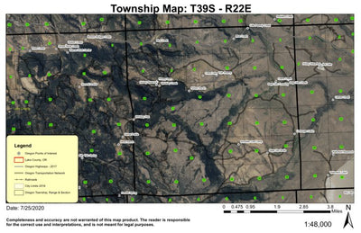 Sage Hen Butte T39S R22E Township Map Preview 1