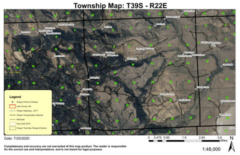 Sage Hen Butte T39S R22E Township Map Preview 1