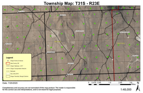 Venator Butte T31S R23E Township Map Preview 1