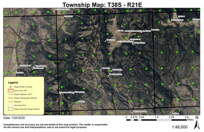 Warner Canyon Ski Area T38S R21E North Township Map Preview 1