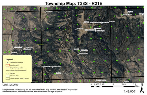 Warner Canyon Ski Area T38S R21E North Township Map Preview 1