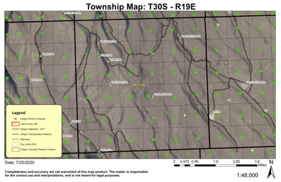 Whiskey Lake T30S R19E Township Map Preview 1