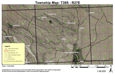 Skirk Lake T38S R27E Township Map Preview 1