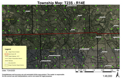 South Ice Cave T23S R14E North Township Map Preview 1
