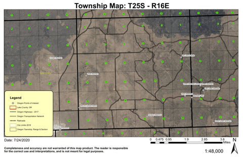 Table Mountain T25S R16E Township Map Preview 1