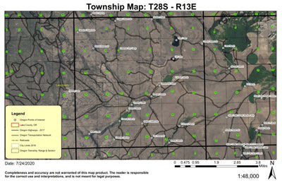 Ward Lake T28S R13E Township Map Preview 1