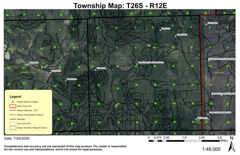 Wart Peak T26S R12E West Township Map Preview 1
