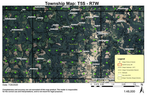 Spirit Mountain T5S R7W Township Map Preview 1