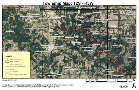 Ribbon Ridge T2S R3W Township Map Preview 1