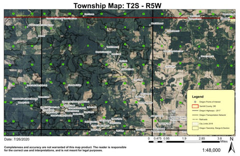 Yamhill Reservoir T2S R5W Township Map Preview 1